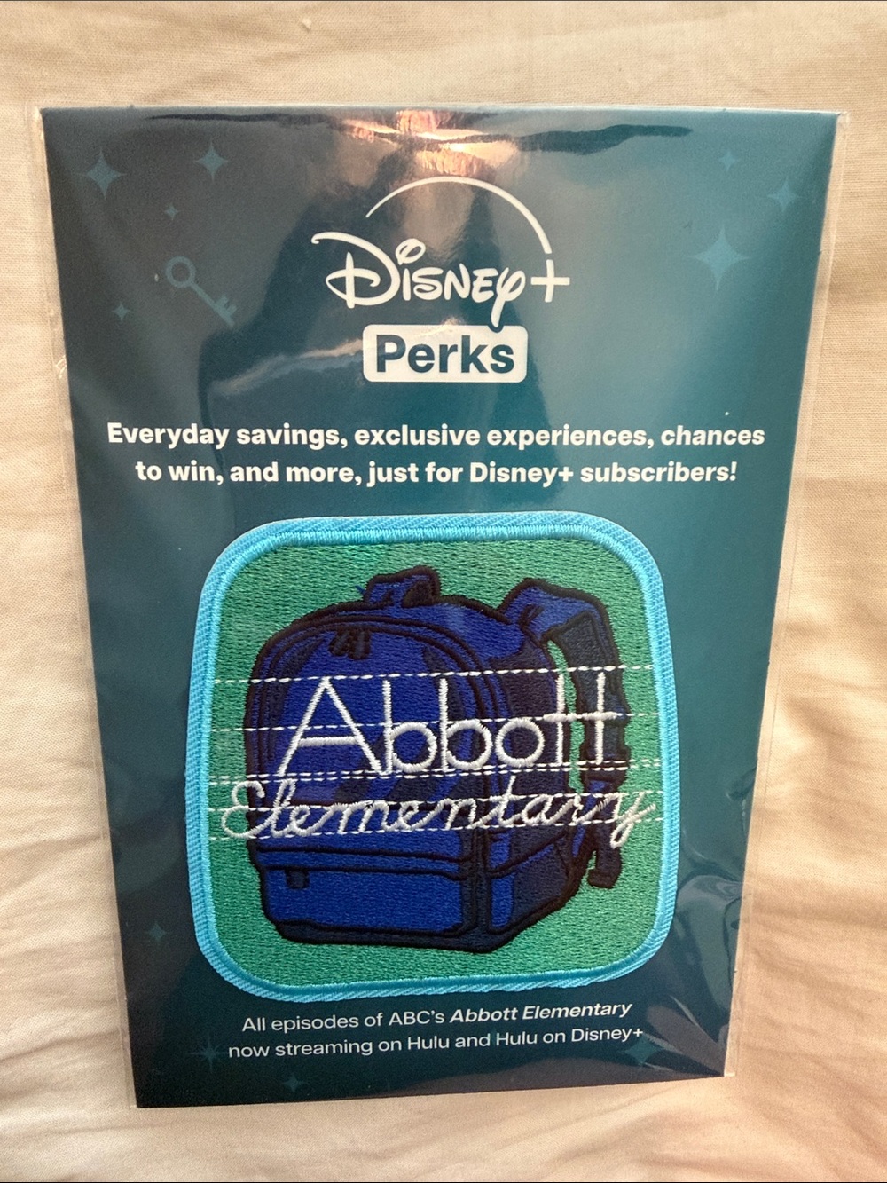 Disney collectible patch Abbott Elementary Blue and Green Backpack Patch